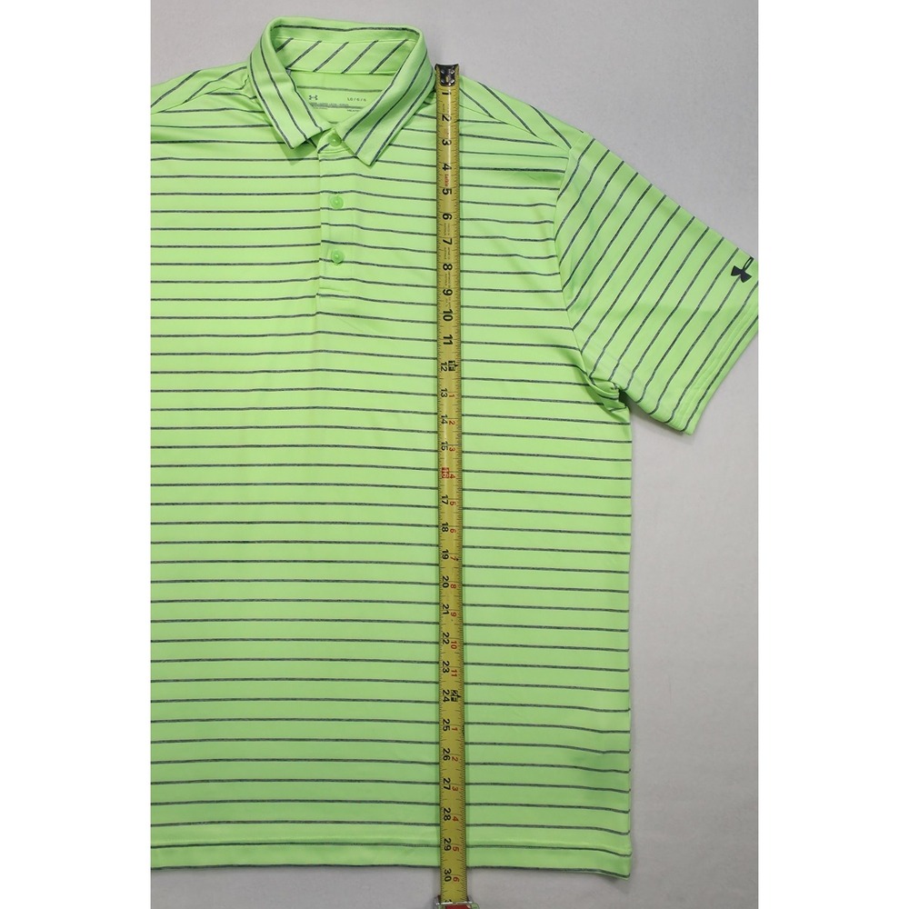 Under Armour Men Polo‎ Shirt L Neon Gray Golf Short Loose Fit Limited Use - Picture 3 of 7